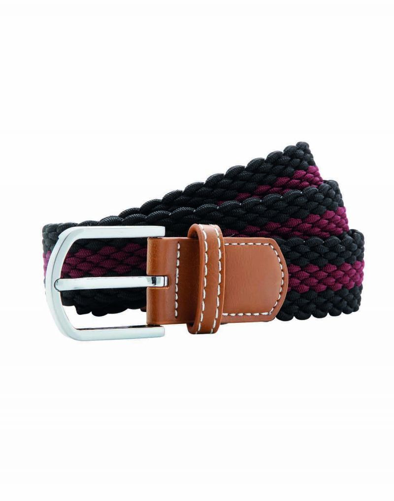 Klassic Two Colour Stripe Braid Stretch Belt