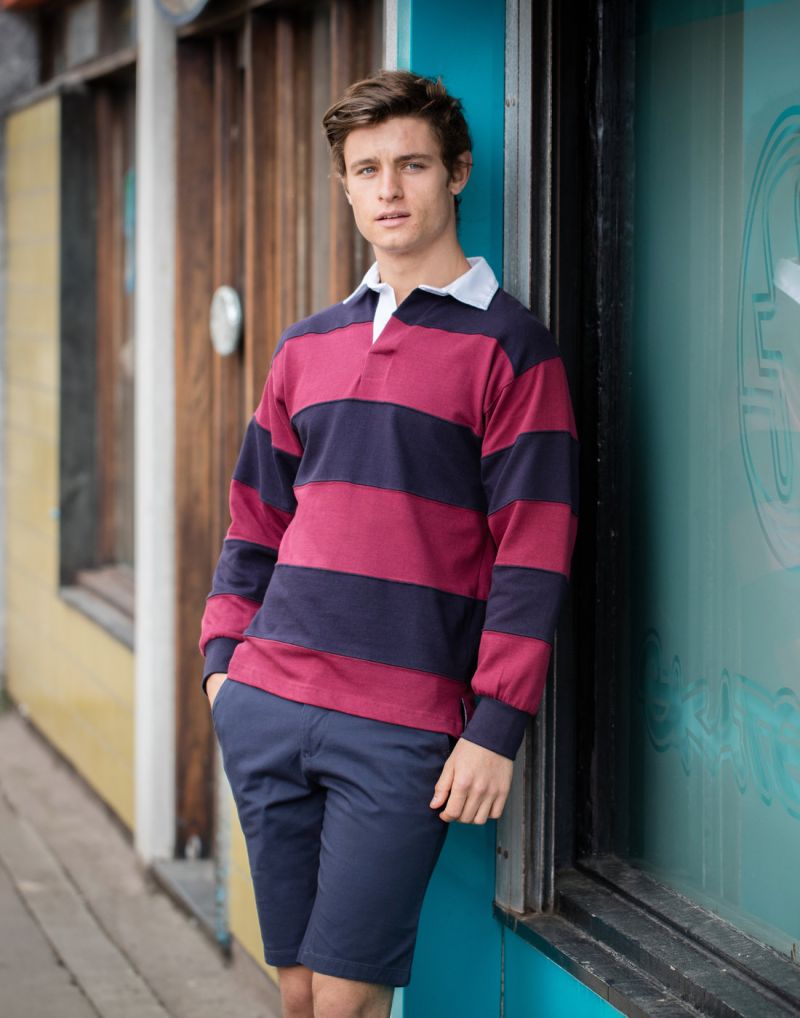 Klassic Sewn Stripe Long Sleeve Rugby Shirt
